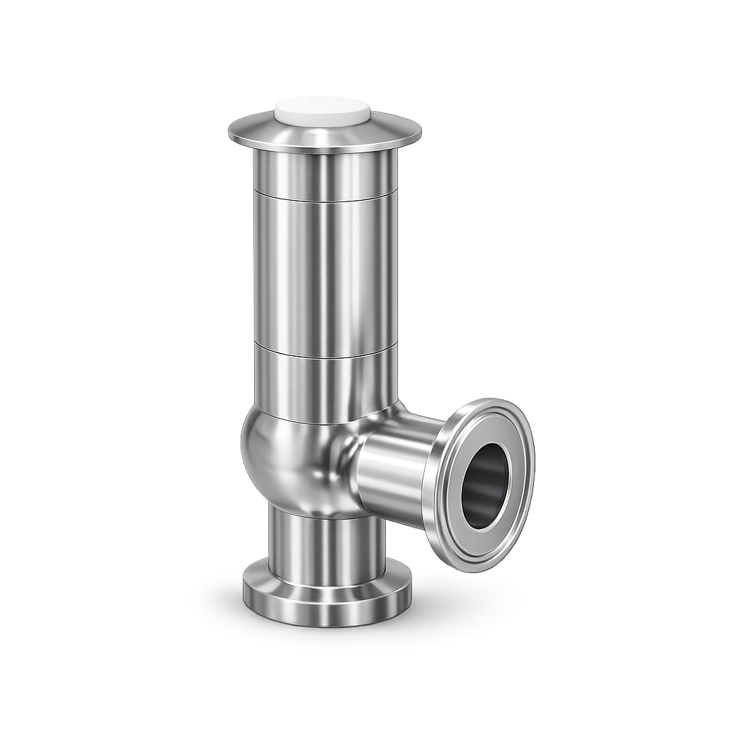 EF010 sanitary safety valve with clamp connections for hygienic process systems