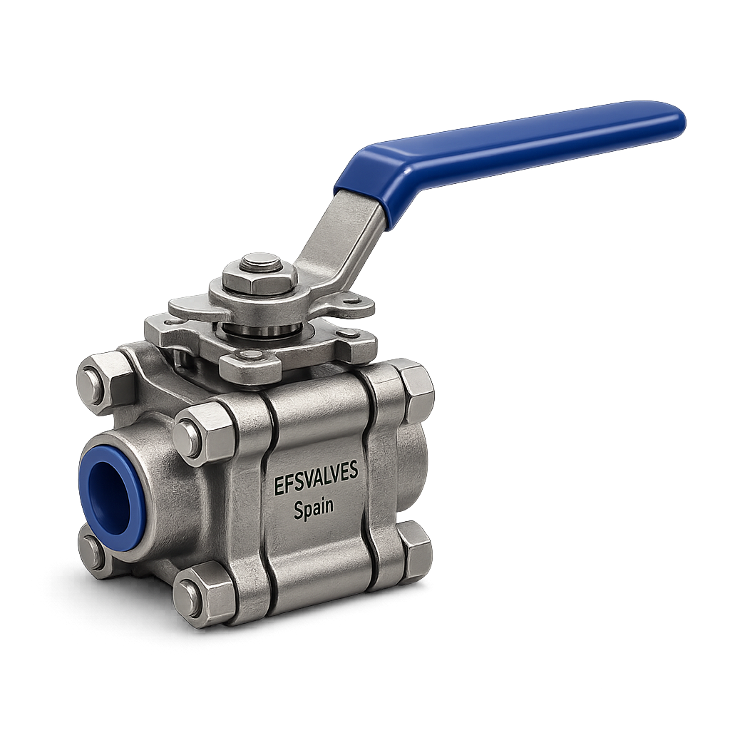 EF40 3-piece exotic alloy ball valve with manual lever