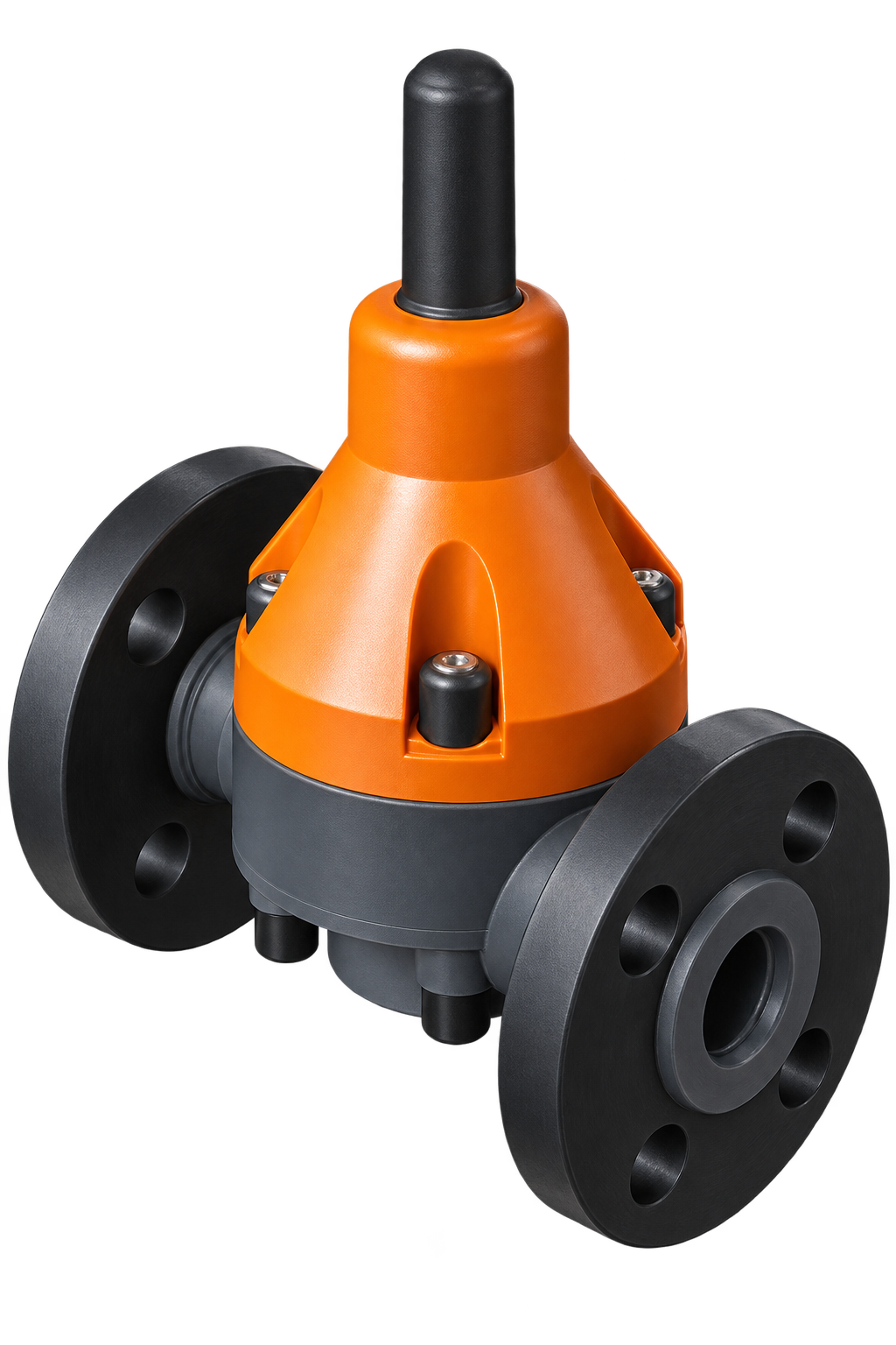 EF718 flanged thermoplastic pressure relief valve for corrosive liquid service