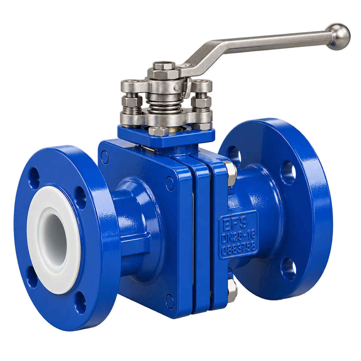 EF41 PTFE lined ball valve for corrosive chemical service